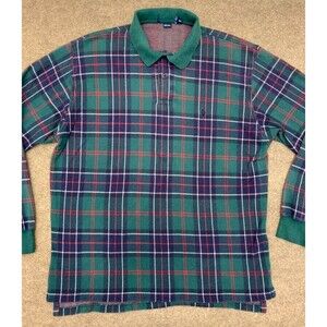 Vintage Polo Ralph Lauren Shirt Mens XL Tartan Plaid 90s USA Made Long Sleeve